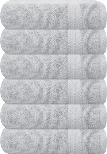 Miniatura 70 de GLAMBURG - Juego de 12 toallas faciales ultrasuaves de 13 x 13 pulgadas, 100% algodón, duraderas y altamente absorbentes, ideales para baño, cocina