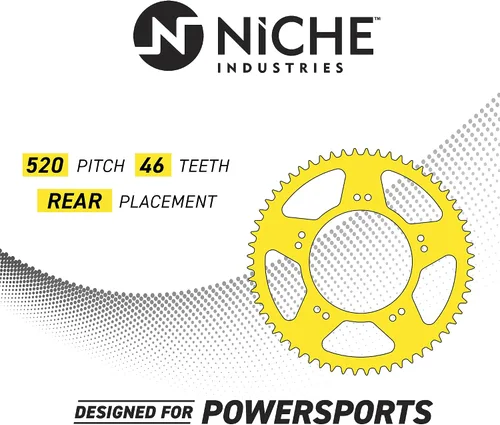 Miniatura 3 de NICHE Piñón de transmisión trasera de 520 pasos 46 dientes para Yamaha FZ6R FZ1 Diversion XJ6 Honda NX650