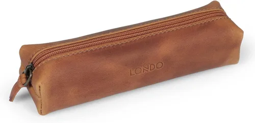 Miniatura 14 de Londo Lápiz y estuche de cosméticos con cremallera de cuero genuino Rojo