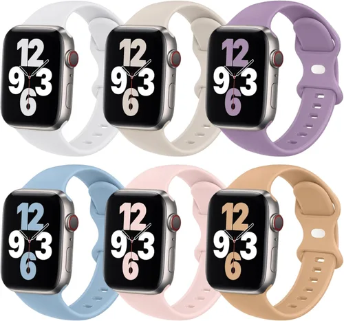 Miniatura 8 de Paquete de 6 correas deportivas compatibles con Apple Watch Band de 1.496 in 1.575 in 1.614 in 1.654 in 1.732 in 1.772 in 1.811 in 1.929 in