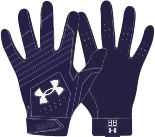 Miniatura 10 de Under Armour Guantes de béisbol Clean Up para hombre (100) blanco / plata metálica / plata metálica