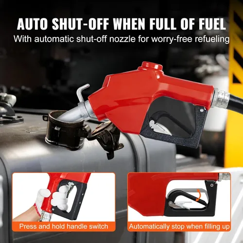 Miniatura 3 de VEVOR Bomba de transferencia de combustible, 12 V CC 20 GPM 1/4 HP, bomba extractora de gasolina con boquilla automática, manguera de descarga