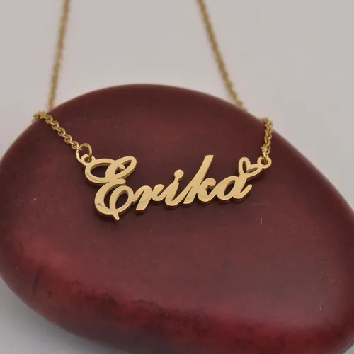 Miniatura 4 de HUAN XUN Collares personalizados con dije de inicial para mujer en oro y plata