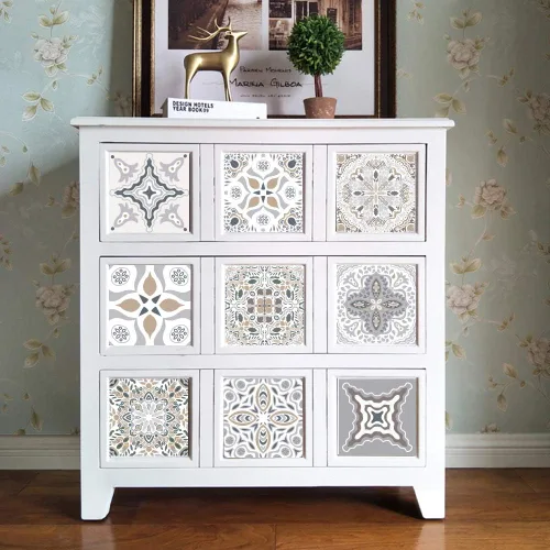 Miniatura 19 de AILEGOU Juego de 20 calcomanías para azulejos de despegar y pegar, vinilo impermeable, autoadhesivo, removible, para baño y cocina, 6 x 6 pulgadas