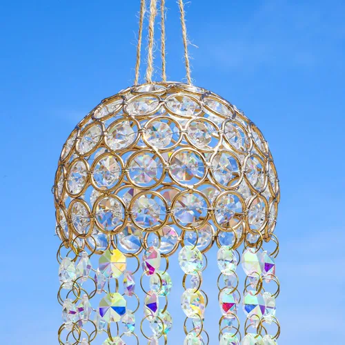 Miniatura 6 de Campanillas de Viento de Candelabro de 16.7", Atrapasol de Cristal Colgante para Ventana, Atrapasoles de Color AB, Prisma de Cristal Creador de Arco