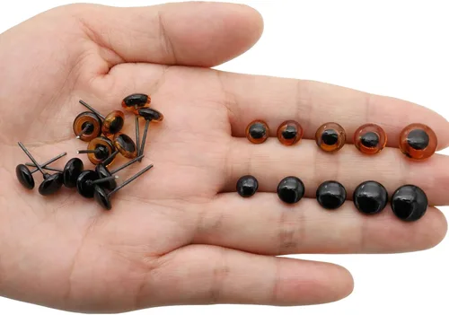 Miniatura 5 de 140pcs aguja fieltro ojos 0.236-0.394 in mini cristal ámbar con ojos negros kits para muñecos de peluche muñecas fieltro lana manualidades Ámbar