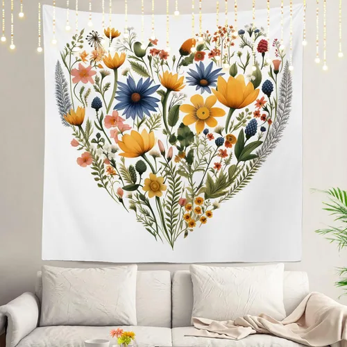 Miniatura 76 de Shrahala Tapiz de pared con paisaje de lago de otoño, bosque amarillo, para colgar en la pared, tapiz grande, decoración de fibra de poliéster