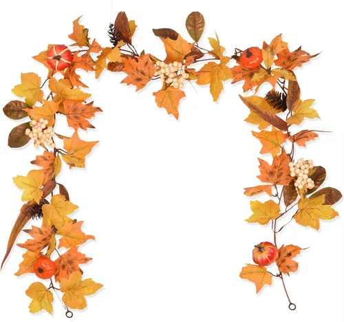 Miniatura 11 de DearHouse - Guirnalda de hojas de arce, 2 unidades, 5.9 pies la unidad, vid para colgar, guirnalda artificial para el otoño, ramaje para decorar