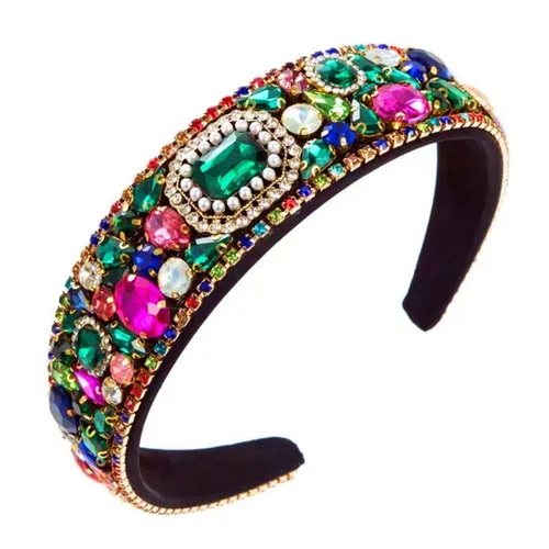 Miniatura 13 de Diadema de moda para mujer, hermosa diadema retro con diamantes de imitación de cristal, accesorios para mujeres y niñas (diadema 3)
