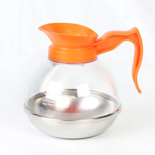 Miniatura 5 de TrueCraftware - Decantador de café de 64 onzas con base de acero inoxidable, cuerpo de policarbonato con mango de plástico negro, grado comercial