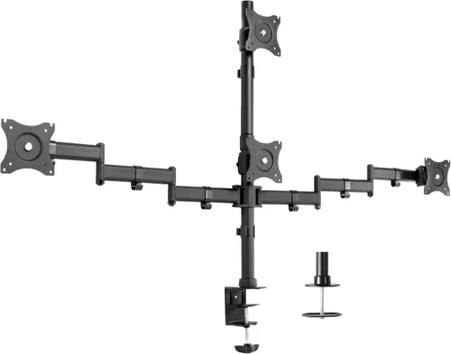 VIVO Soporte articulado ajustable para monitor cuádruple, soporte articulado para 4 pantallas LCD de hasta 24 pulgadas STAND-V004Y