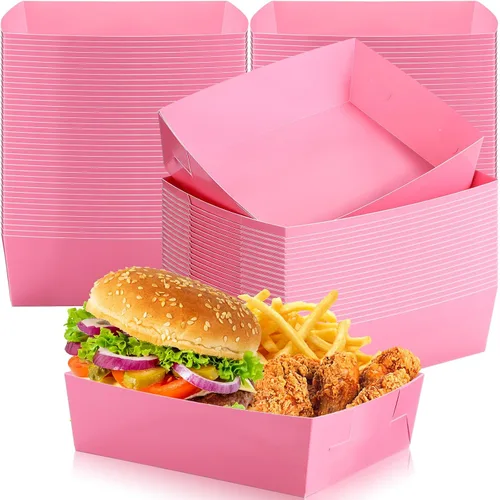 Miniatura 14 de Uiifan 50 bandejas de papel extra grandes de 5 libras desechables para alimentos, barco, nachos, bandejas para servir aperitivos, resistentes a