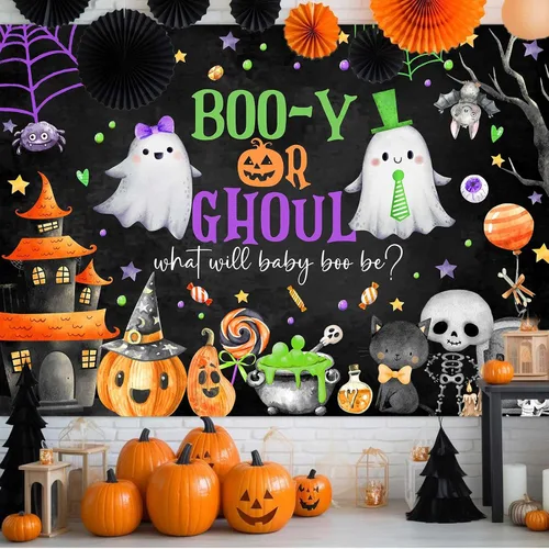 Miniatura 2 de Avezano Decoración de fiesta de revelación de género para Halloween, decoración de fiesta de revelación de género o Ghoul Will Baby Boo Be