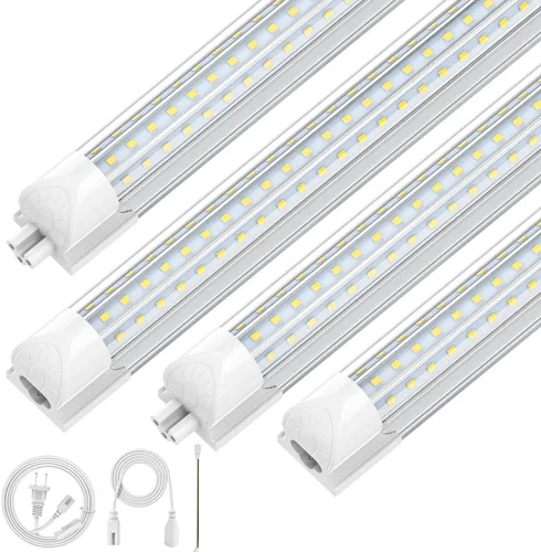 Miniatura 10 de CNSUNWAY Lámparas LED para tienda de 4 pies, luz LED en forma de D de 50W 7500LM 6500K luz blanca diurna, luz para garaje, enlazable con cubierta
