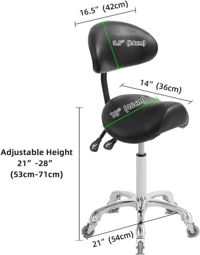 Miniatura 2 de Antlu Taburete Silla con Ruedas con Soporte para la Espalda, Taburete de Silla Dental de Esteticista Tatuaje, Sillas de Pestañas para Técnico