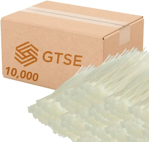Miniatura 76 de GTSE - Paquete de 100 bridas con cremallera de 20.3 cm, color plateado/gris, 8.06 kg de resistencia, bridas de nailon grises resistentes a los rayos