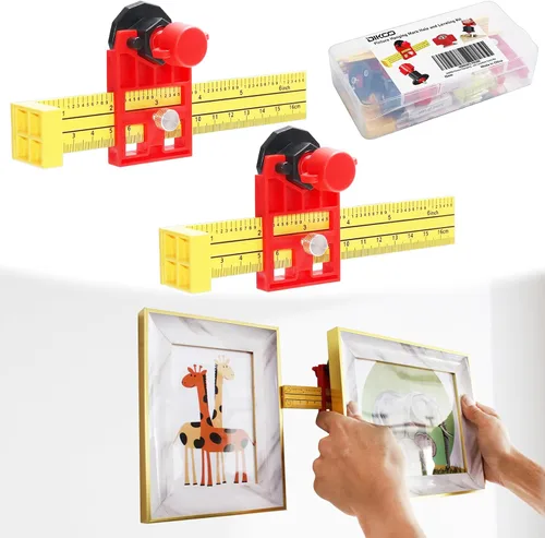 Herramienta de medición de agujeros para colgar cuadros, marco de fotos de pared, dispositivo de marcado con nivel utilizado para marcos de agujeros