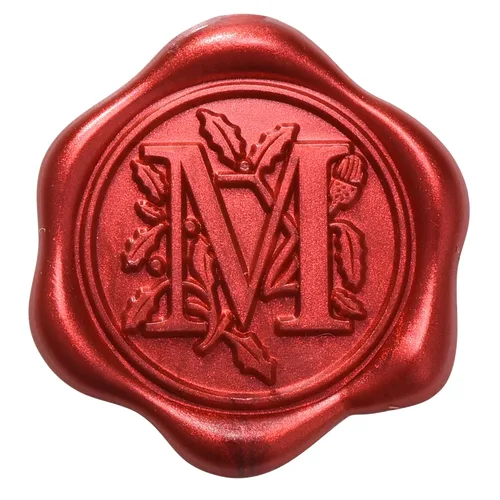 Miniatura 15 de Yoption 50 calcomanías adhesivas para sellos de cera con letra roja metálica, sellos de sobre, sellos de sobre, calcomanías de cera autoadhesivas
