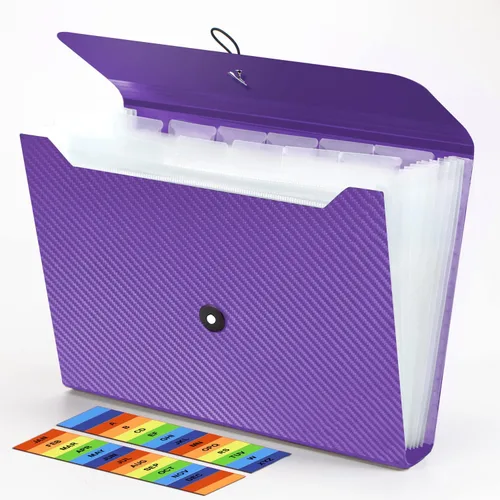 Miniatura 10 de 3 piezas de carpeta de archivos expandible, organizador de carpeta de acordeón de 13 bolsillos, organizador de documentos y recibos de papel