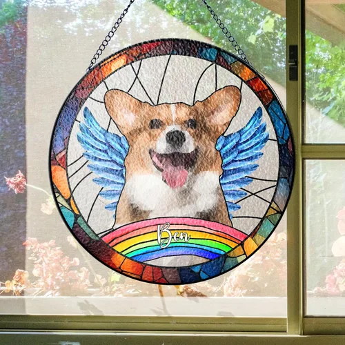 Miniatura 26 de LOVELYPOD Atrapasoles - Regalos conmemorativos de perro para amantes de los perros, una decoración de perro negro en la luna, colgantes de ventana