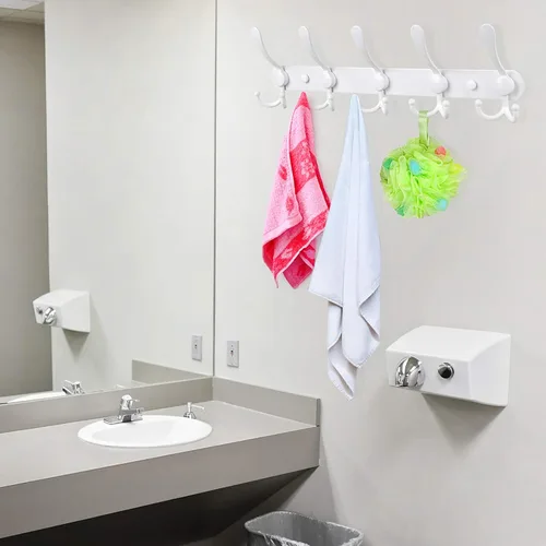 Miniatura 5 de Perchero montado en la pared, 2 paquetes de 15 ganchos de acero inoxidable para abrigo, sombrero, toalla, bolso, batas, entrada, baño, armario