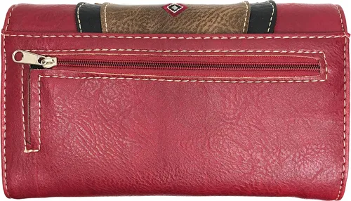 Miniatura 4 de Zelris turquesa Concho pavo real pluma mujeres Crossbody muñeca Trifold cartera