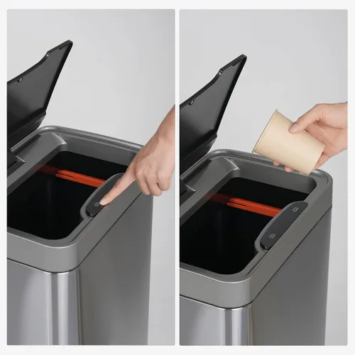 Miniatura 2 de Mbillion - Cubo de basura automático sin contacto de 15 galones con sensor de movimiento, cubos de basura inteligentes de acero inoxidable con tapa
