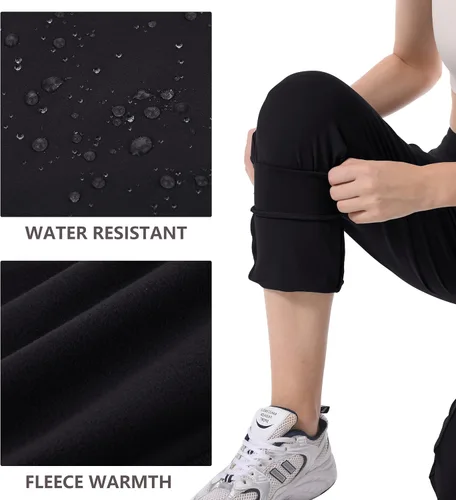 Miniatura 4 de HARTPOR Pantalones deportivos con forro polar para mujer, pantalones cargo de senderismo, resistentes al agua, pantalones deportivos de invierno