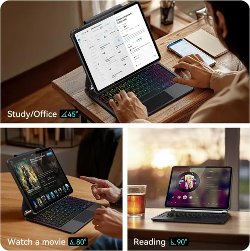 Miniatura 7 de Funda con teclado magnético mágico para iPad de 9ª generación con teclado para iPad 10.2 de 9ª/8ª/7ª generación y Air 3, Pro 10.5, trackpad