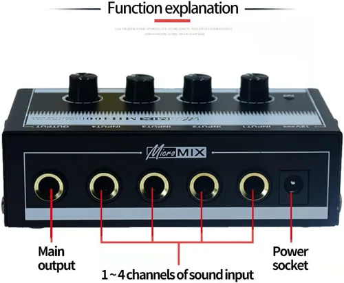 Miniatura 3 de mix electronic organ accompaniment 6.35 ts 0.256 in jack bass mono micrófono 1/4 pulgadas Guitarra micrófono profesional Mezclador de sonido de bajo