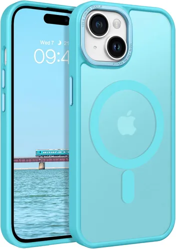 Miniatura 10 de BENTOBEN Compatible con iPhone 15 Plus, Funda de teléfono magnética translúcida mate delgada a prueba de golpes [Compatible con MagSafe] Funda