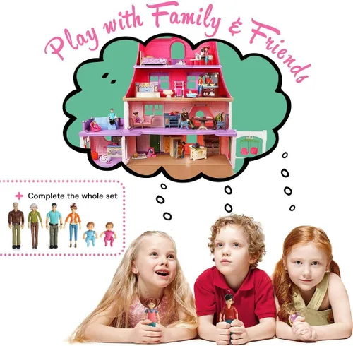 Miniatura 5 de Beverly Hills Sweet Li'l Family Dollhouse People Set de 3 figuras de acción: niño, niña y niño pequeño
