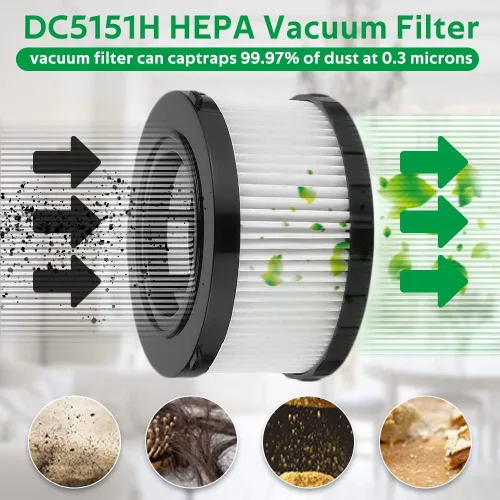 Miniatura 4 de Paquete de 4 filtros HEPA DC5151H de repuesto para aspiradora en seco y húmedo DEWALT DC5151H DC515 DCV517