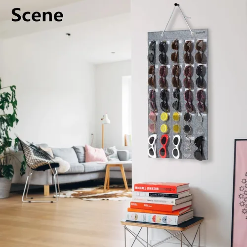 Miniatura 2 de Pacmaxi - Organizador de lentes de sol con bolsillos, organizador de pared por Sunglasses, soporte de almacenamiento colgante para lentes, exhibidor