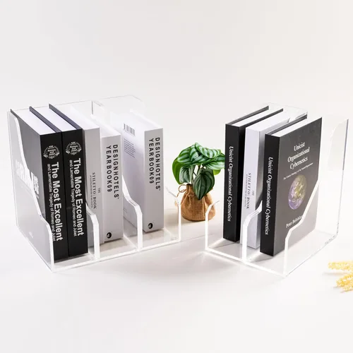 Miniatura 7 de Soportes de archivos de acrílico para revistas, organización y almacenamiento de aula, clasificador de archivos de sujetalibros transparente