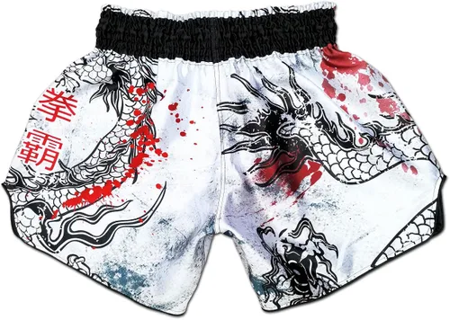Miniatura 2 de Muay Thai Shorts Kickboxing Martial Arts Combat Fight MMA UFC Boxer Boxing Trunks unisex, Blanco