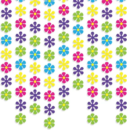 Thenshop Paquete de 5 guirnaldas de papel hippie de los años 60 y 70, decoración de teñido anudado, recortes colgantes de flores retro groovy para