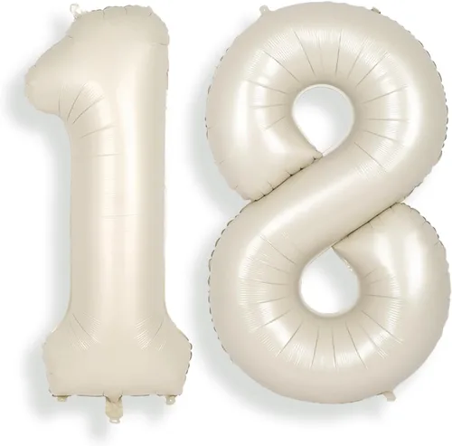 Miniatura 12 de SUWEN Globos de helio grandes de 102 cm (40 pulgadas) con letra S en color crema. Globos grandes de papel de aluminio con letra en helio, de A a Z.