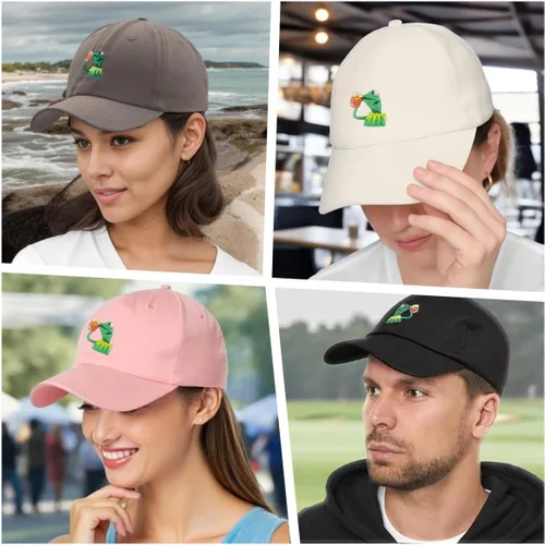 Miniatura 12 de Gorra de béisbol bordada Kermit The Frog ajustable, unisex, clásica, para papá