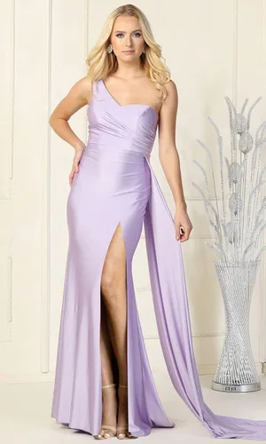 Miniatura 8 de Vestido largo formal de sirena de un hombro para dama de honor, vestido de fiesta ajustado con abertura