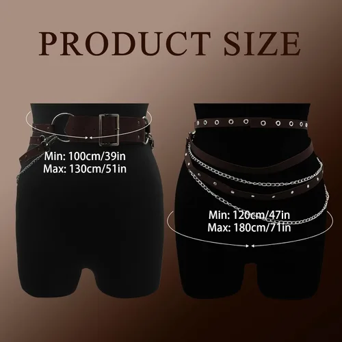 Miniatura 4 de Cinturón de cadena de cintura punk de talla grande - 019 - XXXL