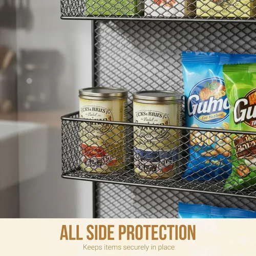 Miniatura 4 de Organizador de estante para especias – Estilo de alambre rústico - Gran espacio de almacenamiento para despensas, armario y cocina - 5 estantes