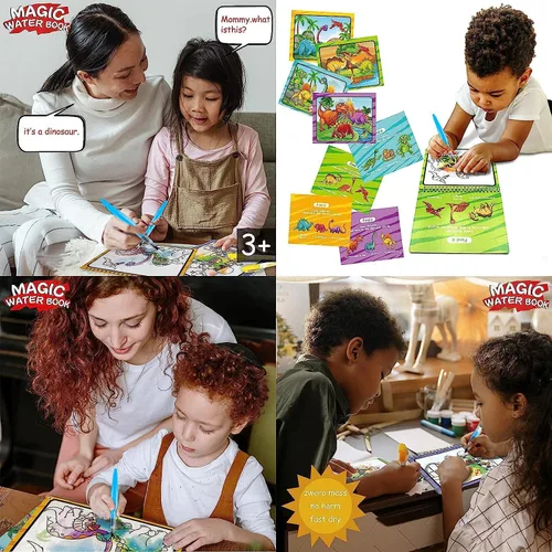 Miniatura 5 de hapray Libros mágicos para colorear de pintura de agua para niños pequeños, juguetes de arte de 2 a 4 años, juguete educativo de garabatos, regalos