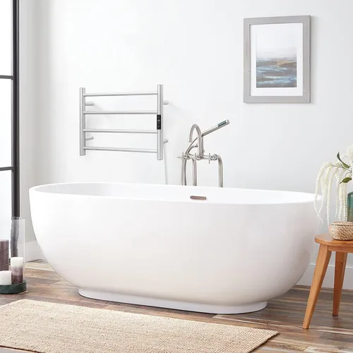 Miniatura 7 de KEG Calentador de toallas montado en la pared con temporizador incorporado 4 barras de acero inoxidable eléctrico calentado toallero para baño