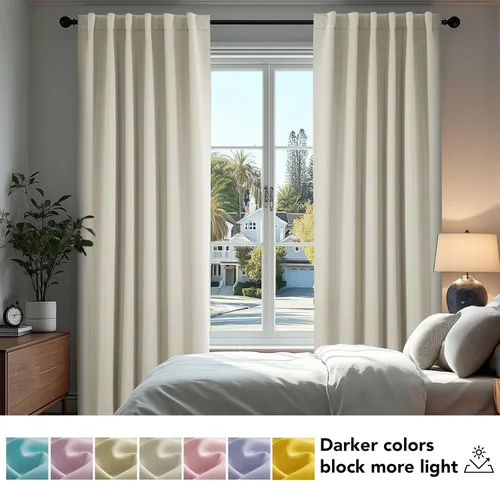 Miniatura 4 de Deconovo - Cortinas opacas con aislamiento térmico, 52 pulgadas de ancho x 95 pulgadas de largo, 2 paneles, con pestañas en la parte posterior