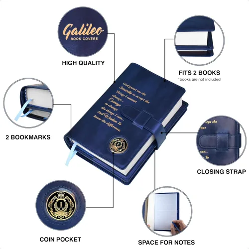 Miniatura 5 de GALILEO® Funda de libro doble AA grande y 12 pasos y 12 tradiciones Regalo AA Alcohólicos Anónimos Cuero PU Soporte para monedas Fundas