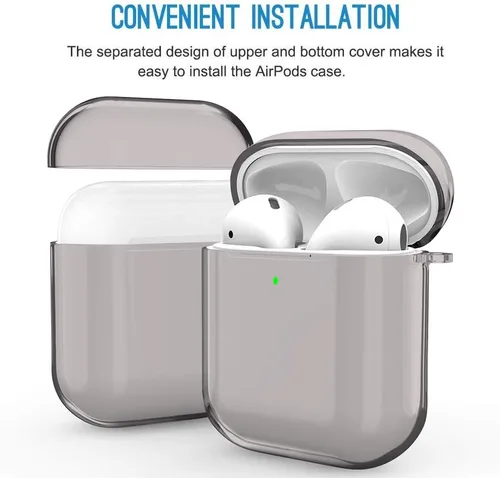 Miniatura 3 de Valkit - Funda transparente protectora para estuche de AirPods, con llavero, poliuretano termoplástico suave, a prueba de golpes, compatible
