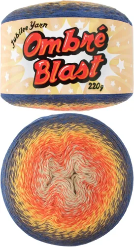 Miniatura 67 de JubileeYarn Hilo Ombré Blast - 220g/pastel Algodón Peso Bebé - Cripta de Hielo - 1 Pastel 119 Cripta de hielo
