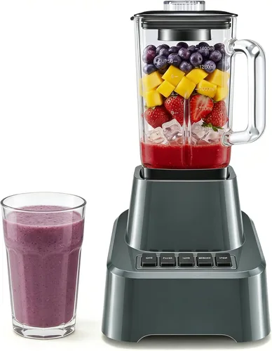 Miniatura 9 de Simple Deluxe Licuadora para batidos, potente batidora de encimera de 850 W para cocina, jarra de vidrio grande de 54 onzas, 4 velocidades con pulso