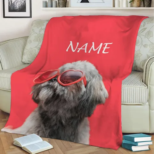 Miniatura 7 de Manta personalizada, mantas personalizadas con texto fotográfico, regalo divertido para amigos de mascotas, cumpleaños, Navidad Personalizado01